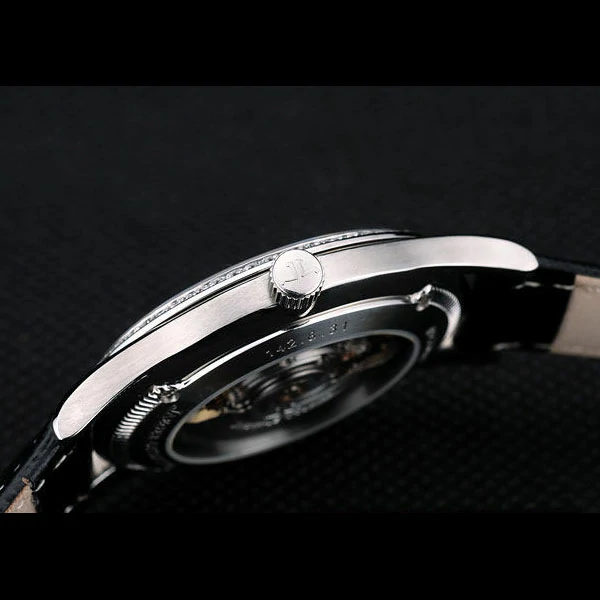 Jaeger Le Coultre Master Control Stainless Steel Bezel Black Leather Strap new58958
