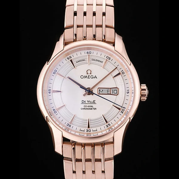 Omega DeVille Rose Gold Bezel White Dial new58961