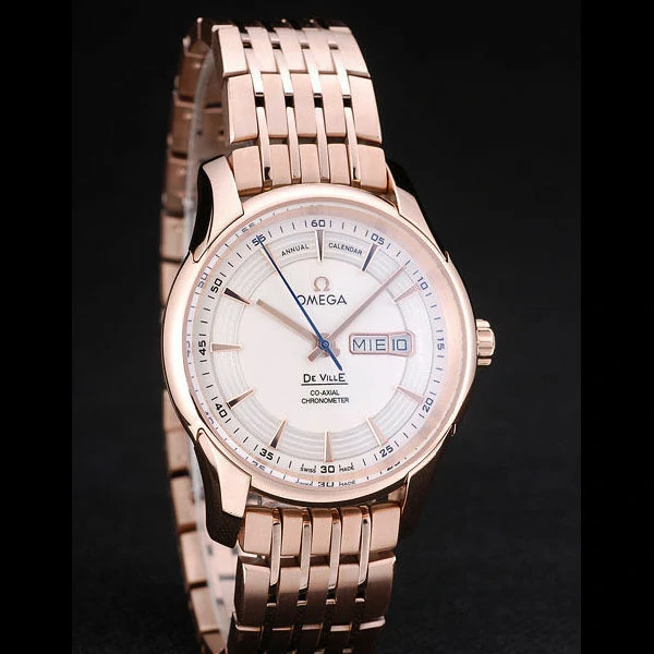 Omega DeVille Rose Gold Bezel White Dial new58961