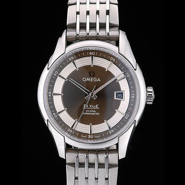 Omega DeVille Stainless Steel Bezel Brown Dial new58964
