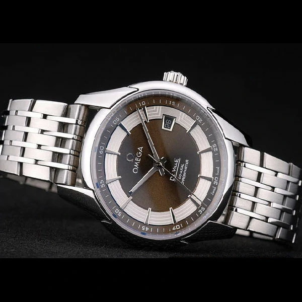 Omega DeVille Stainless Steel Bezel Brown Dial new58964
