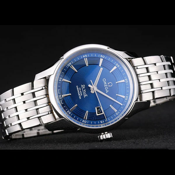 Omega DeVille Stainless Steel Bezel Blue Dial new58967