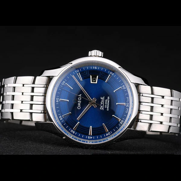 Omega DeVille Stainless Steel Bezel Blue Dial new58967