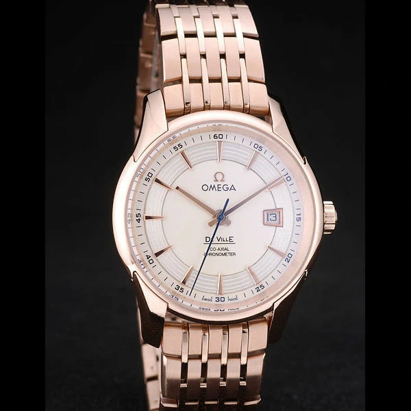 Omega DeVille Rose Gold Bezel White Dial new58968