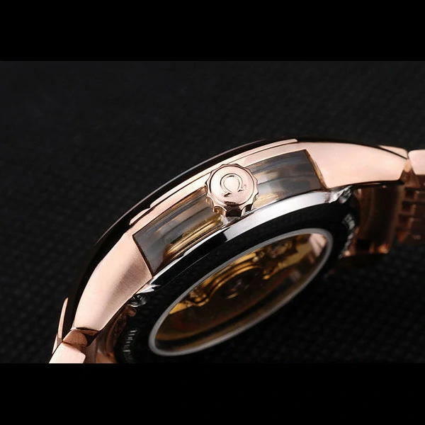 Omega DeVille Rose Gold Bezel Brown Dial new58971