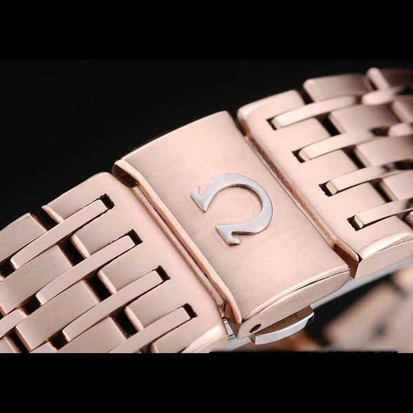 Omega DeVille Rose Gold Bezel Roman Numbers White Dial new58972