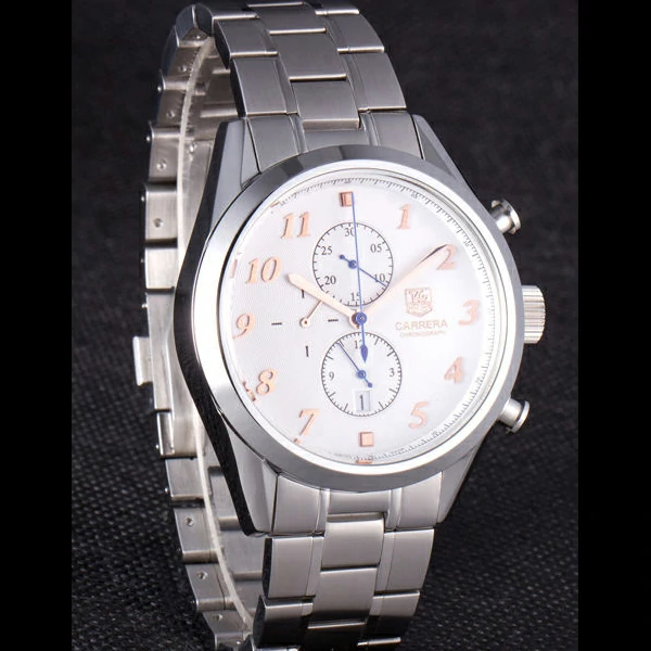 Tag Heuer Carrera Stainless Steel Strap White Dial new59059