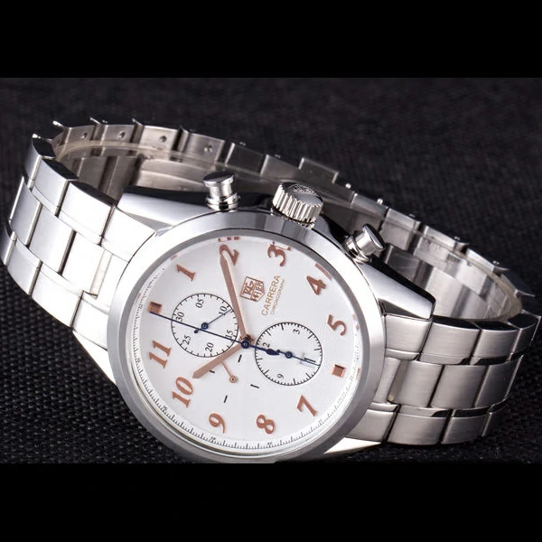 Tag Heuer Carrera Stainless Steel Strap White Dial new59059