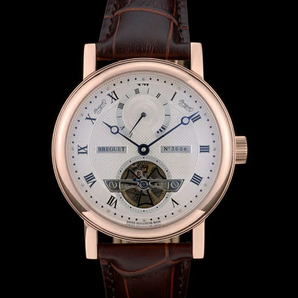 Breguet Classique Complications Rose Gold Case Dark Brown Leather Strap new59062
