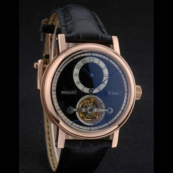 Breguet Classique Complications Rose Gold Case Black Leather Strap new59063