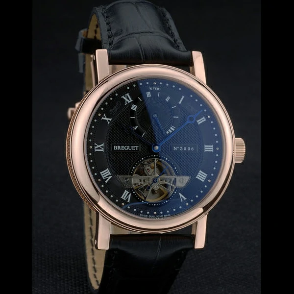 Breguet Classique Complications Rose Gold Case Black Leather Strap new59064
