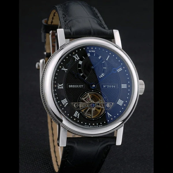 Breguet Classique Complications Stainless Steel Case Black Leather Strap new59065