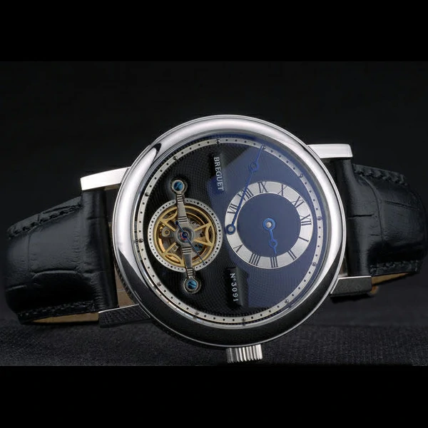 Breguet Classique Complications Stainless Steel Case Black Leather Strap new59066