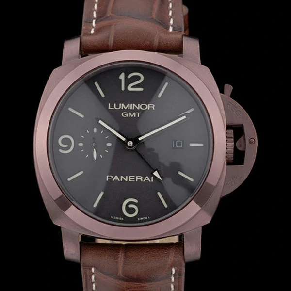 Panerai Luminor Brown Leather Strap Black Dial new59068
