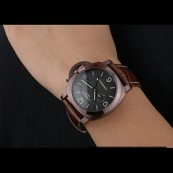 Panerai Luminor Brown Leather Strap Black Dial new59068