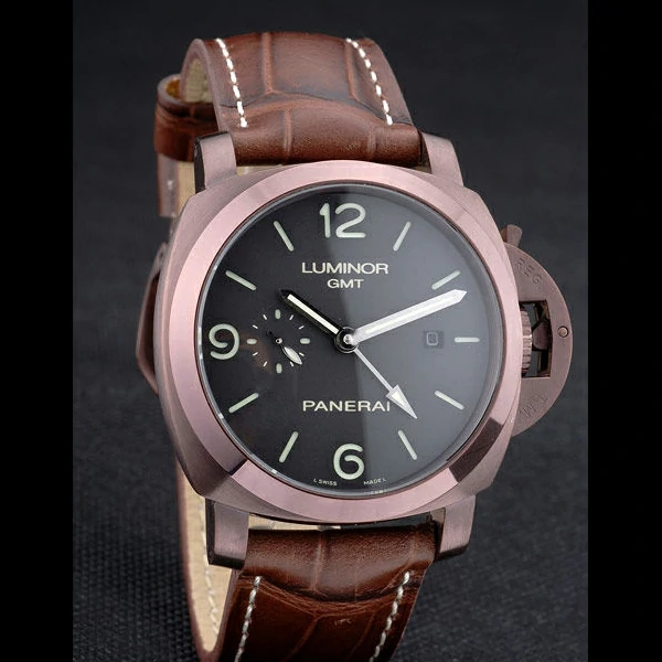 Panerai Luminor Brown Leather Strap Black Dial new59068