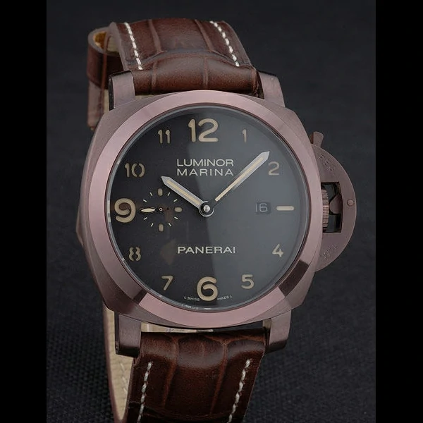 Panerai Luminor Brown Leather Strap Black Dial new59069