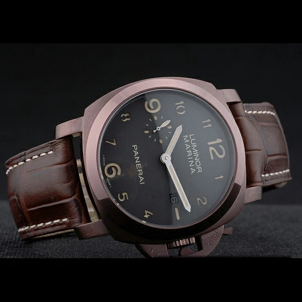 Panerai Luminor Brown Leather Strap Black Dial new59069