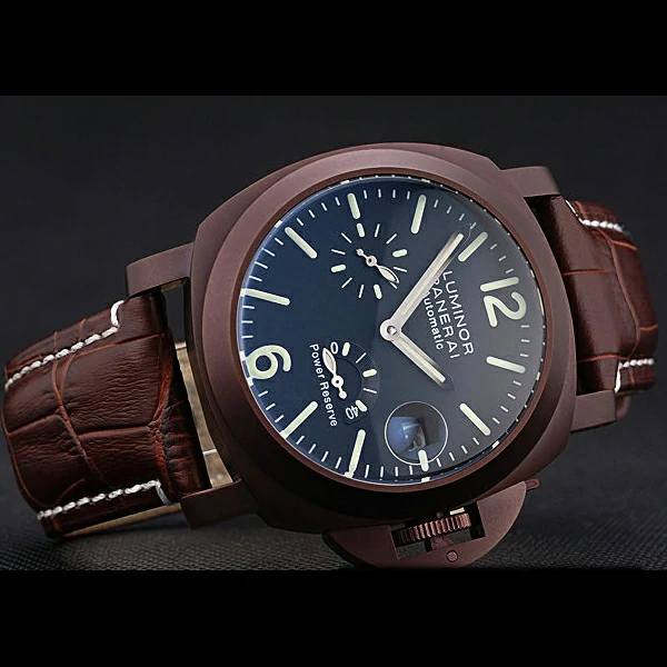 Panerai Luminor Brown Leather Strap Black Dial new59070