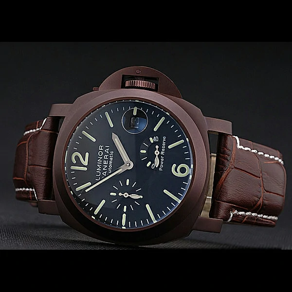 Panerai Luminor Brown Leather Strap Black Dial new59070