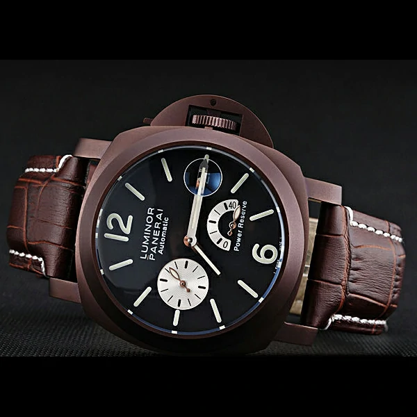 Panerai Luminor Brown Leather Strap Black Dial new59071
