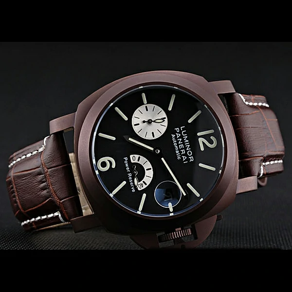 Panerai Luminor Brown Leather Strap Black Dial new59071