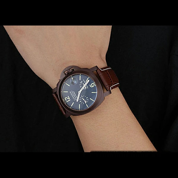 Panerai Luminor Brown Leather Strap Black Dial new59073