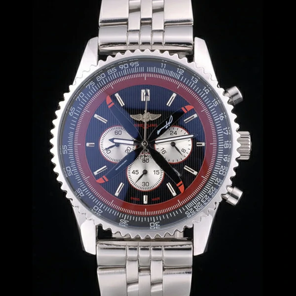 Breitling Certifie Polished Silver Stainless Steel Strap Black Dial Chronograph new59080