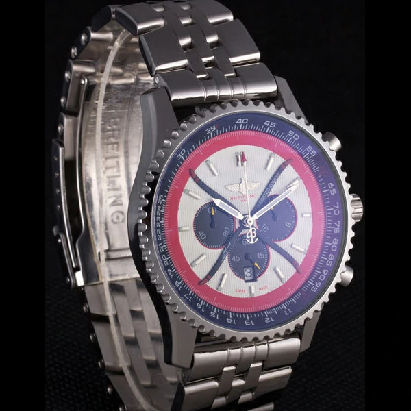 Breitling Certifie Polished Silver Stainless Steel Strap Beige Dial Chronograph new59081