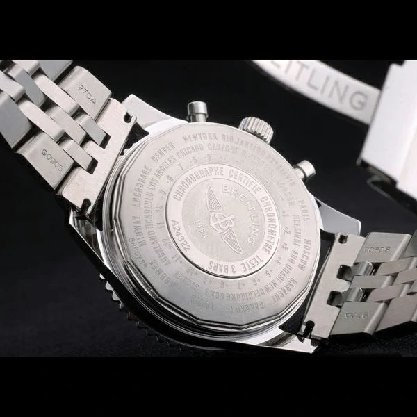 Breitling Certifie Polished Silver Stainless Steel Strap Beige Dial Chronograph new59081