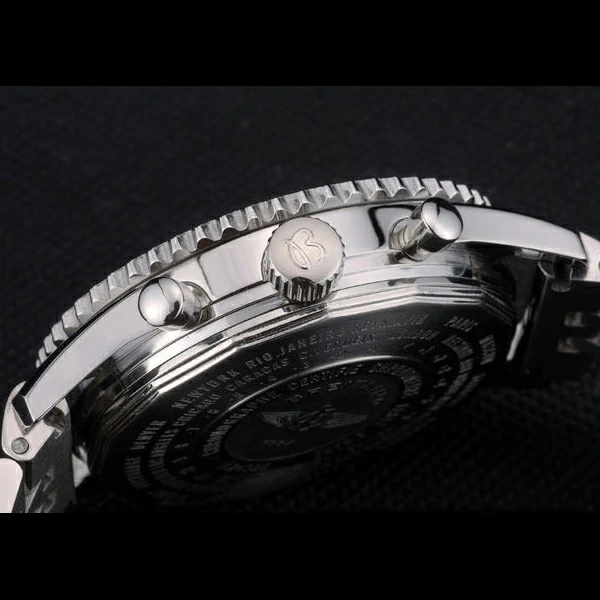 Breitling Certifie Polished Silver Stainless Steel Strap Beige Dial Chronograph new59081