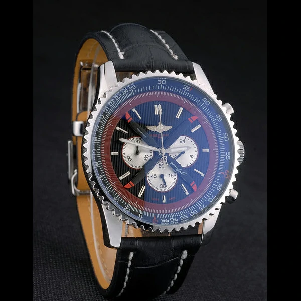 Breitling Certifie Black Leather Strap Black Dial Chronograph new59083