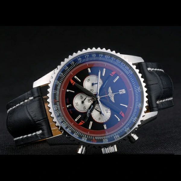 Breitling Certifie Black Leather Strap Black Dial Chronograph new59083