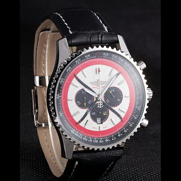 Breitling Certifie Black Leather Strap Beige Dial Chronograph new59084