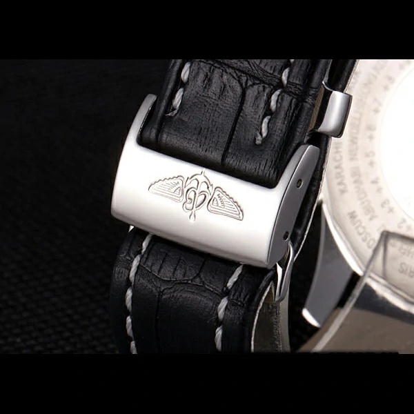 Breitling Certifie Black Leather Strap Beige Dial Chronograph new59084