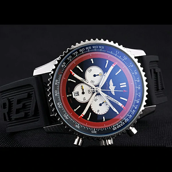 Breitling Certifie Black Rubber Strap Black Dial Chronograph new59089