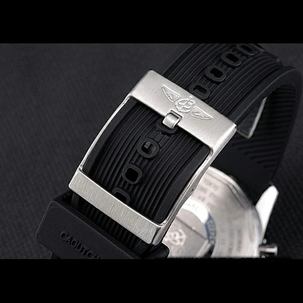 Breitling Certifie Black Rubber Strap Black Dial Chronograph new59089