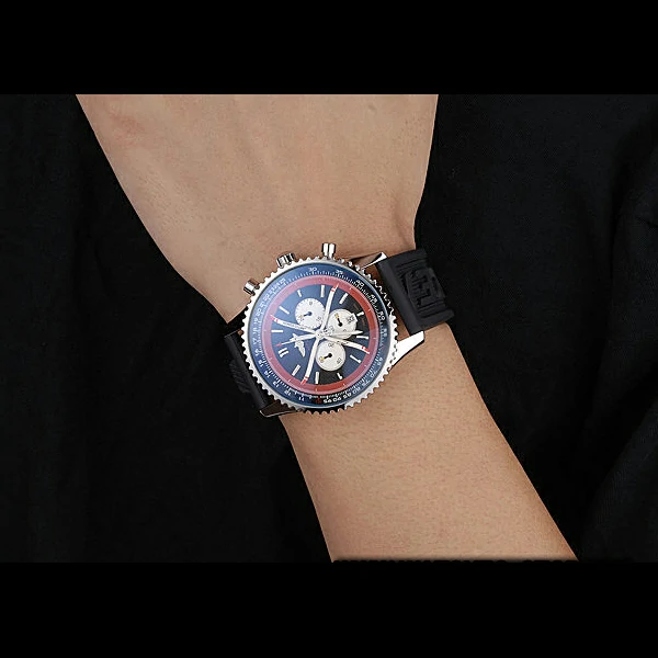 Breitling Certifie Black Rubber Strap Black Dial Chronograph new59089