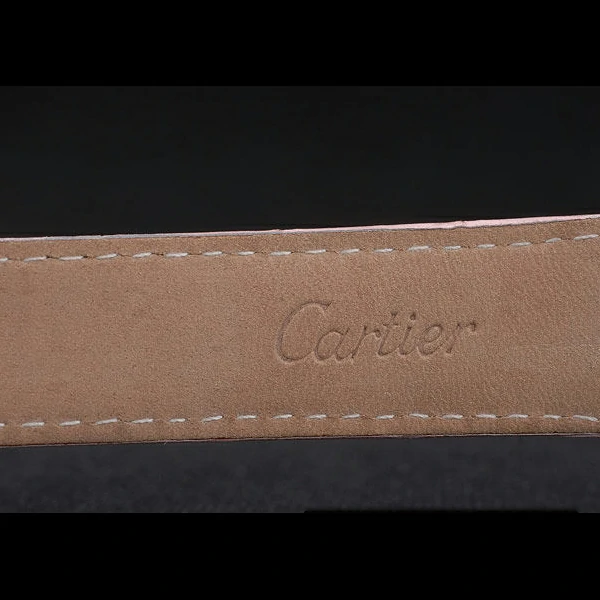 Cartier Ballon Bleu 42mm White Dial Stainless Steel Case Pink Leather Bracelet new59109