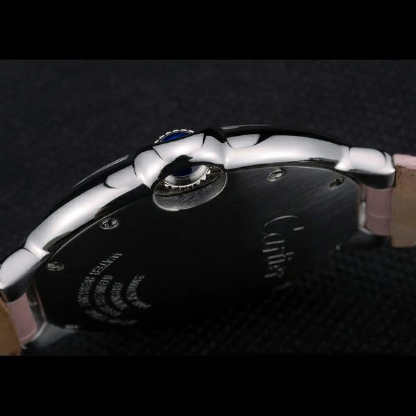 Cartier Ballon Bleu 42mm White Dial Stainless Steel Case Pink Leather Bracelet new59109