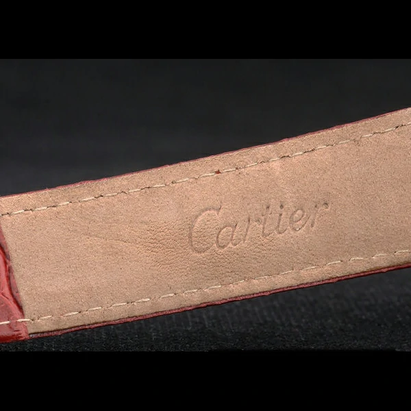 Cartier Ballon Bleu 42mm Brown Dial Stainless Steel Case Red Leather Bracelet new59111