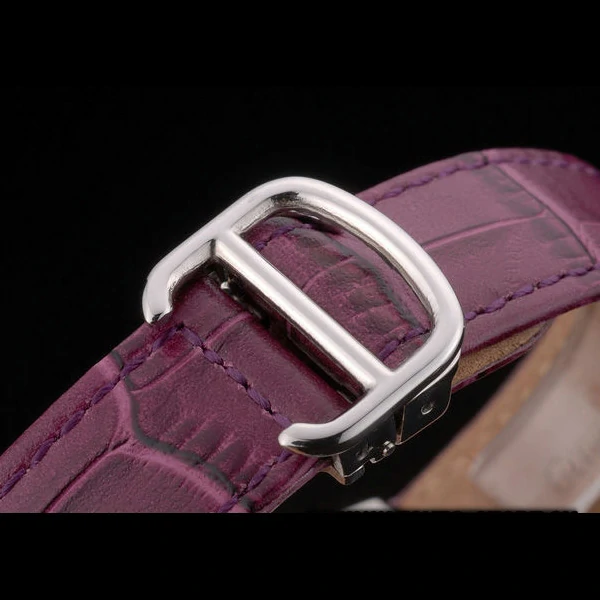 Cartier Ballon Bleu 38mm White Dial Stainless Steel Case Purple Leather Bracelet new59116