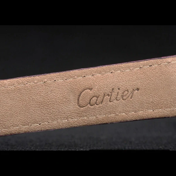 Cartier Ballon Bleu 38mm White Dial Stainless Steel Case Purple Leather Bracelet new59116