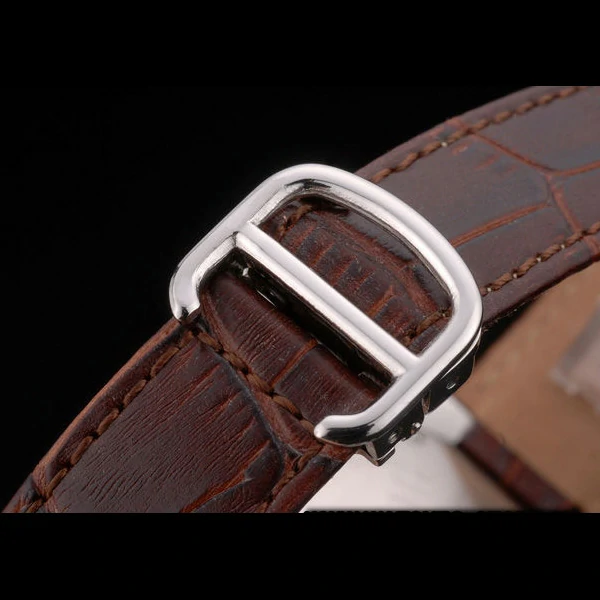 Cartier Ballon Bleu 38mm White Dial Stainless Steel Case Brown Leather Bracelet new59118