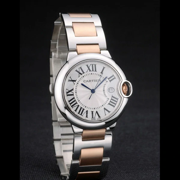 Cartier Ballon Bleu 38mm White Dial Stainless Steel Case Two Tone Rose Gold Bracelet new59124