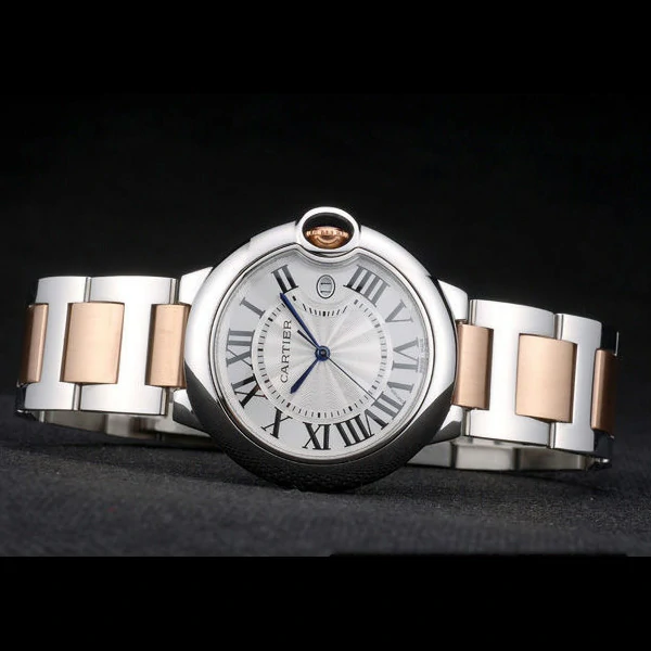 Cartier Ballon Bleu 38mm White Dial Stainless Steel Case Two Tone Rose Gold Bracelet new59124
