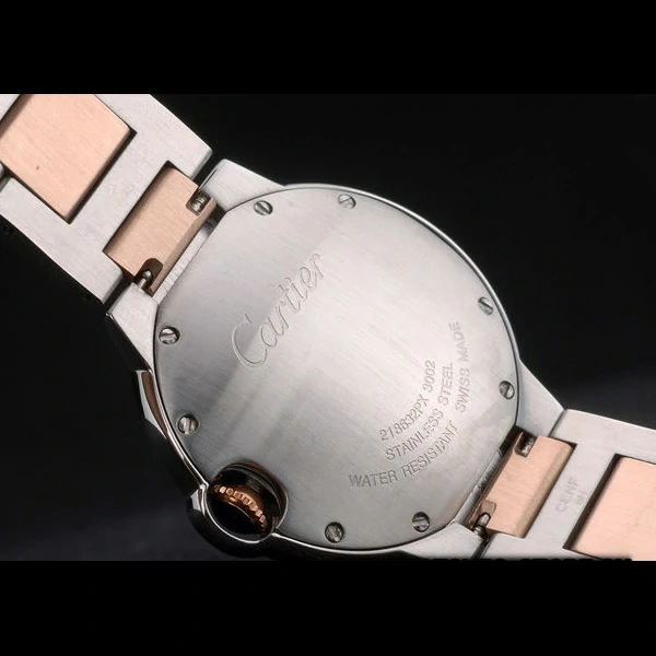 Cartier Ballon Bleu 38mm White Dial Stainless Steel Case Two Tone Rose Gold Bracelet new59124