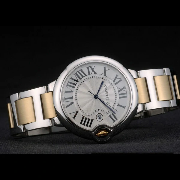 Cartier Ballon Bleu 42mm White Dial Stainless Steel Case Two Tone Gold Bracelet new59125