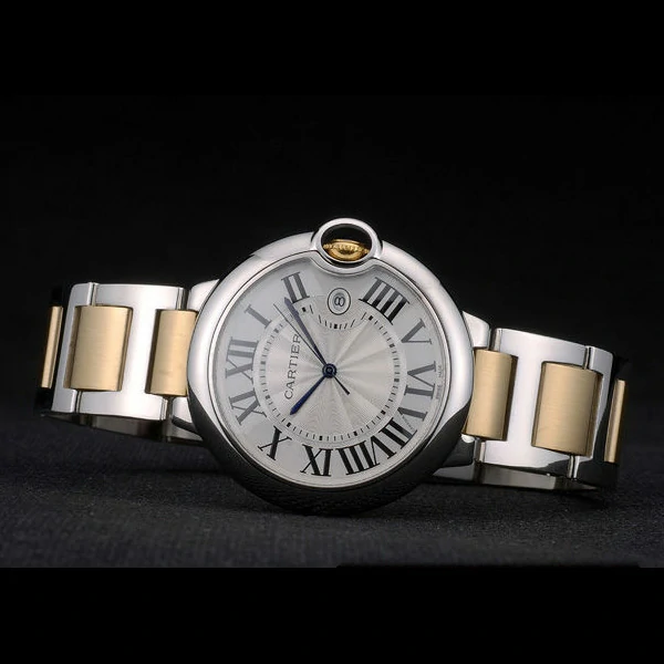 Cartier Ballon Bleu 42mm White Dial Stainless Steel Case Two Tone Gold Bracelet new59125
