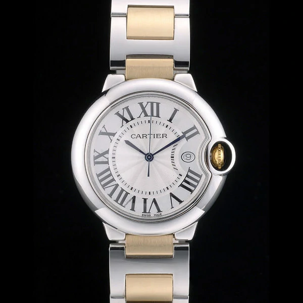 Cartier Ballon Bleu 38mm White Dial Stainless Steel Case Two Tone Gold Bracelet new59126